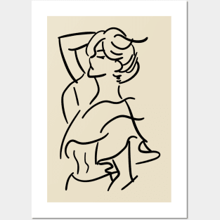 Minimalist line art woman Posters and Art